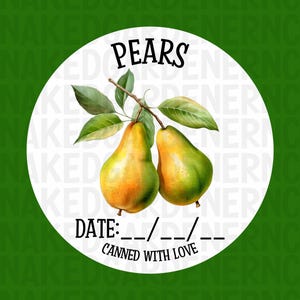 Inmaaklabels peren voor pot met gewone opening of pot met brede opening - vel van 12 - stickers / etiketten / aanpassen NIEUW