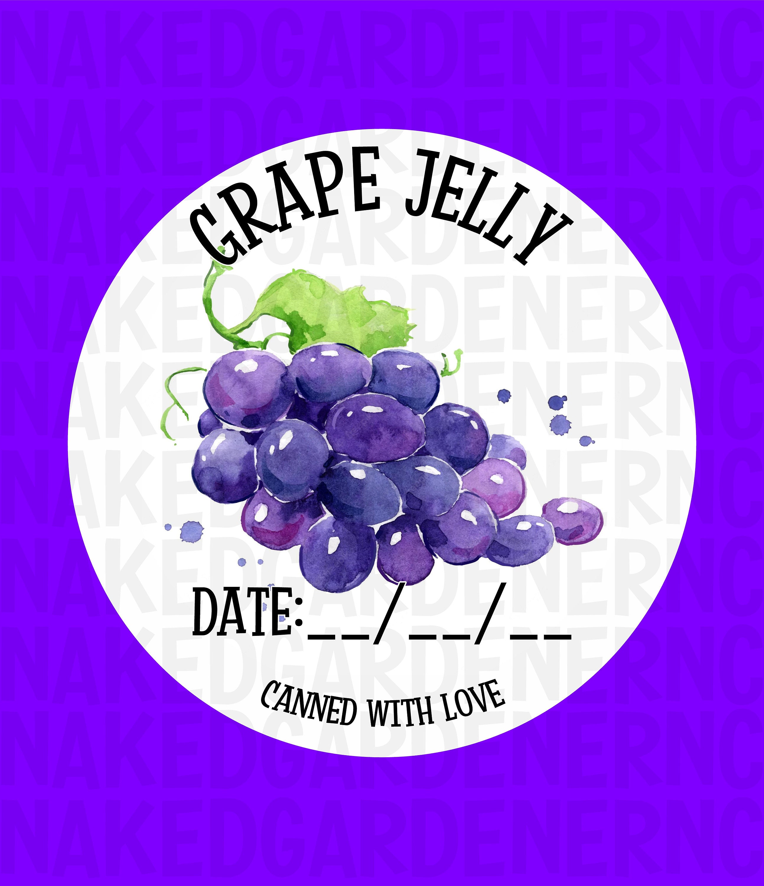 Grape Jelly Canning Labels for Regular Mouth Jar or Wide Mouth Jar