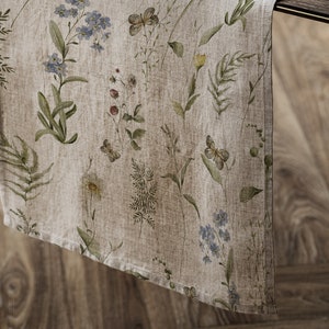 Linen Table Runner Meadow Linen Table Runner Dinning Room, Beige Linen in Melange, Table Runner Home Decorative