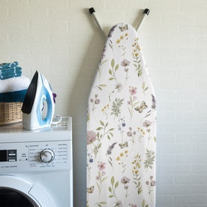 UNIVERSAL Ironing Board Cover up to 140x45cm - 100% Cotton Top Layer Oeko-Tex tested for harmful substances - with 3 Clips