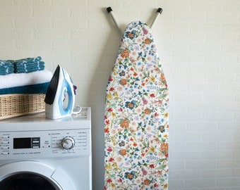 UNIVERSAL Ironing Board Cover up to 140x45cm - 100% Cotton Top Layer Oeko-Tex tested for harmful substances - with 3 Clips