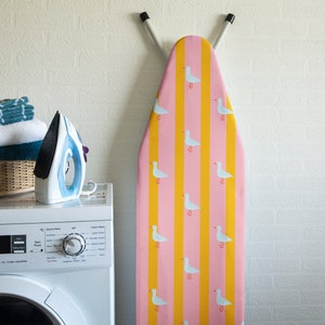 UNIVERSAL Ironing Board Cover up to 140x45cm Tetris - 100% Cotton Top Layer Oeko-Tex tested for harmful substances - with 3 Clips