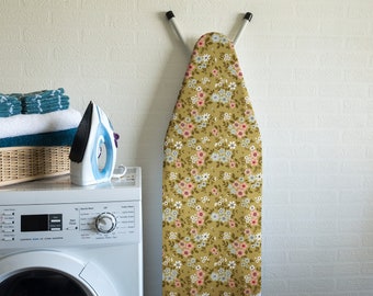 UNIVERSAL Ironing Board Cover up to 140x45cm - 100% Cotton Top Layer Oeko-Tex tested for harmful substances - with 3 Clips