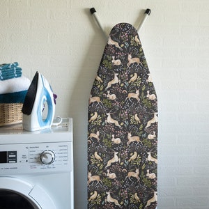 UNIVERSAL Ironing Board Cover up to 140x45cm - 100% Cotton Top Layer Oeko-Tex tested for harmful substances - with 3 Clips