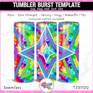 Intricate Diamond Starburst | Cricut Cut File for Tumblers | SVG, EPS, DXF | Diamond Star Burst File Seamless Burst Template svg 20oz 30oz