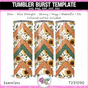 Seamless Chevron Wrap Template SVG, DXF, PNG, Pdf, Tumbler Wrap File, 20oz 30oz skinny tumbler wrap svg, Template Cut File Digital Download