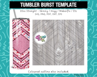 Diamond Tumbler SVG Template | Cricut Cut Files for 20oz & 30oz Tumblers EPS, DXF, png | Seamless | Commercial use