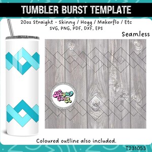 Friendship Bracelet Tumbler Template SVG, DXF, EPS for 20oz Straight Skinny | Burst Template for Tumbler | Template Cut File