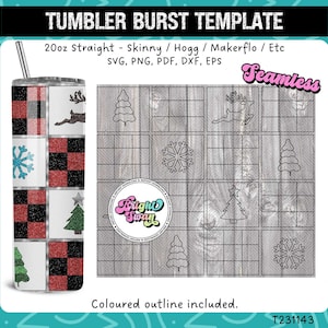 Christmas Lights Tumbler Template Cut File | SVG, DXF, EPS, png for 20oz 30oz Straight Skinny Burst Template | Seamless