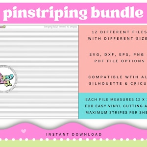 Pinstripe SVG Bulk Pack | Cricut Cut File | Silhouette Cut File | svg, DXF, EPS Template Cut File Bundle | Digital Download