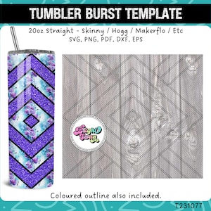 Diamond Criss Cross | Cricut Cut File for Tumblers | SVG, EPS, DXF | Diamond Burst Template svg Digital Download | 20oz 30 tumbler template