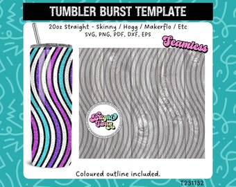 Waves Tumbler svg Peekaboo Template | SVG, DXF, EPS for 20oz 30oz Straight Skinny Hogg Makerflo | Seamless | Commercial Use