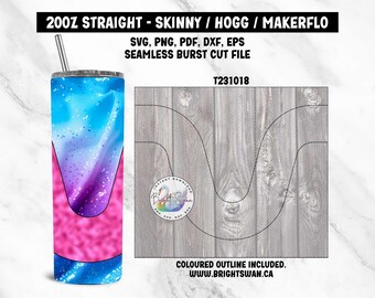 Waves Tumbler Cut Template svg Peekaboo | SVG, DXF, EPS for 20oz 30oz Straight Skinny Hogg Makerflo | Seamless | Commercial Use
