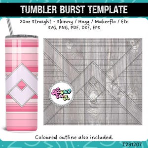 Serape V-Split svg Tumbler Burst Template for Skinny Straight 20oz & 30oz | Seamless SVG, DXF, EPS, png | Hogg Makerflo | Commercial Use