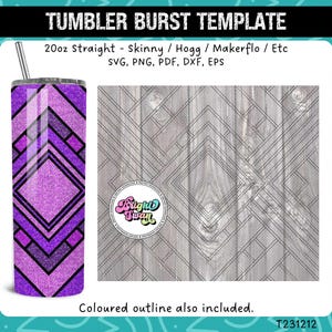 Burst Tumbler Template for 20oz & 30oz Tumblers | Seamless SVG, DXF, EPS, png | Straight Skinny / Hogg Wrap | diy Digital Download