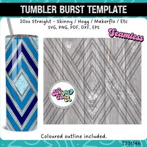 Glitter V-Split svg Tumbler Burst Template for Skinny Straight 20oz & 30oz | Seamless SVG, DXF, EPS, png | Hogg Makerflo | Commercial Use