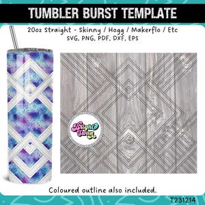 Burst Tumbler Template for 20oz & 30oz Tumblers | Seamless SVG, DXF, EPS, png | Straight Skinny / Hogg Wrap | diy Digital Download