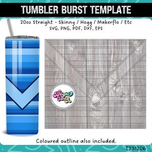 Serape V-Split svg Tumbler Burst Template for Skinny Straight 20oz & 30oz | Seamless SVG, DXF, EPS, png | Hogg Makerflo | Commercial Use