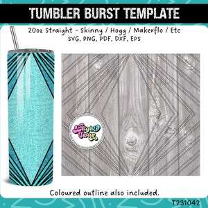 Cat Eye Tumbler Template SVG, DXF, EPS for 20oz Straight Skinny | Burst Template for Tumbler | Template Cut File | Instant Download