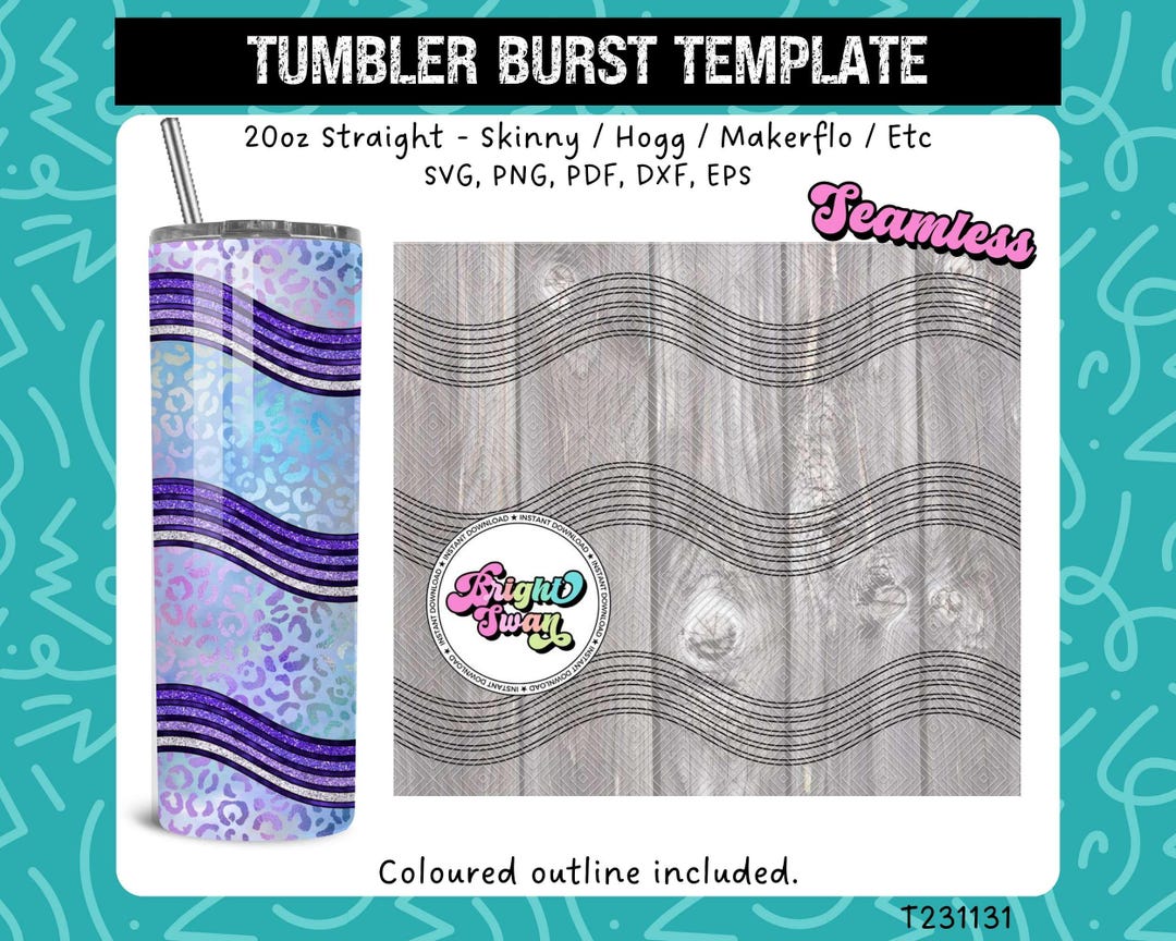 Waves Tumbler Svg Peekaboo Template | SVG, DXF, EPS for 20oz 30oz ...