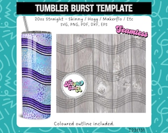 Waves Tumbler svg Peekaboo Template | SVG, DXF, EPS for 20oz 30oz Straight Skinny Hogg Makerflo | Seamless | Commercial Use