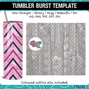 Geometric-Split Burst Tumbler Template for 20oz & 30oz Tumblers | Seamless SVG, DXF, EPS, png | Straight Skinny / Hogg Wrap | diy Download
