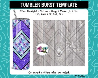 Diamond Criss Cross | Cricut Cut File for Tumblers | SVG, EPS, DXF | Diamond Burst Template svg | Digital Download | 20oz 30oz template