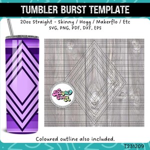 Serape Diamond Burst Tumbler Template for 20oz & 30oz Tumblers | Seamless SVG, DXF, EPS, png | Straight Skinny / Hogg Wrap | diy download