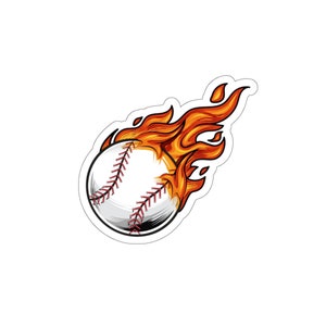 Baseball Flame Die-Cut Stickers
