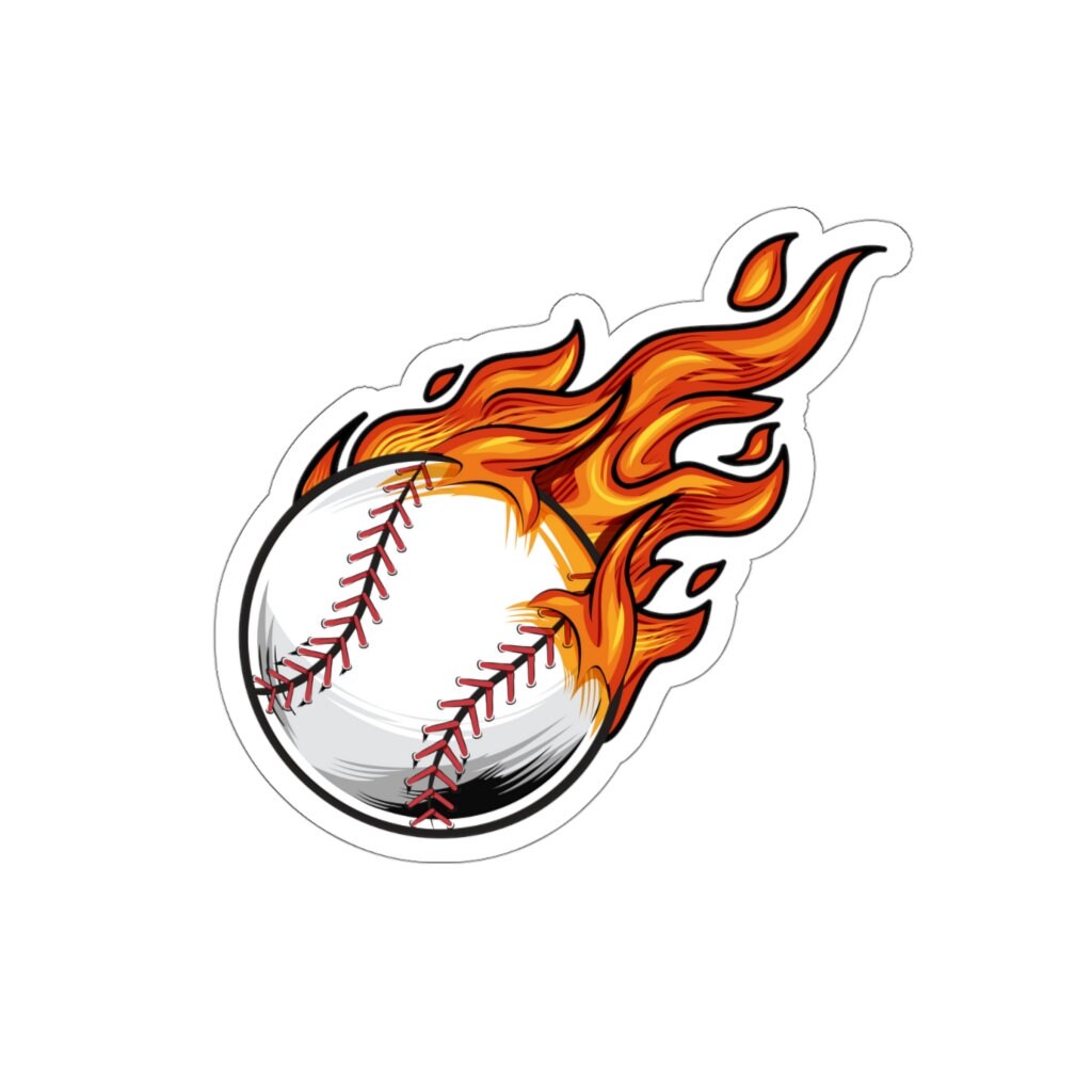 Baseball Flame Die-cut Stickers - Etsy