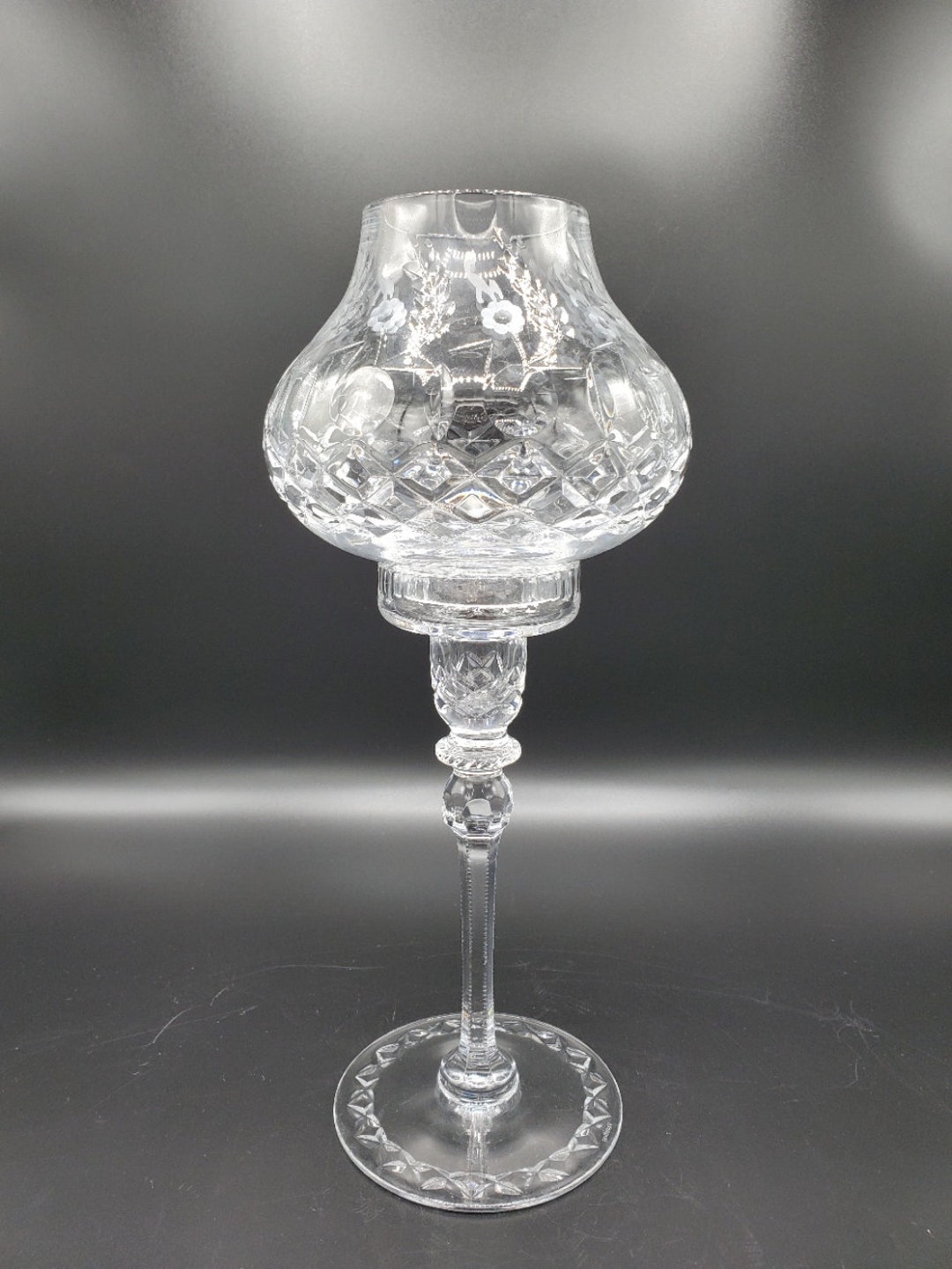 Vintage Rogaska Crystal Gallia Hurricane 2 Piece Candle Holder Etsy