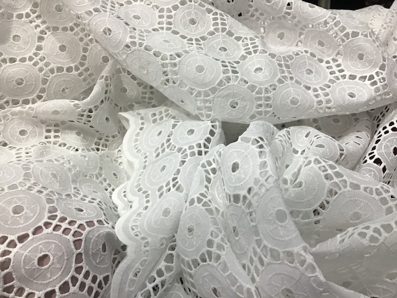 Eyelets In Textiles 100% Cotton Lace Embroidery Eyelet Great for Summer Dress Skirt Shirt ...