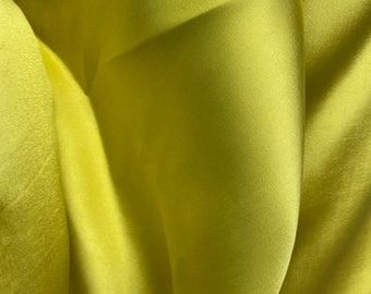 Chartreuse Mikado Zibeline Fabric, Italian Evening Dress Fabric