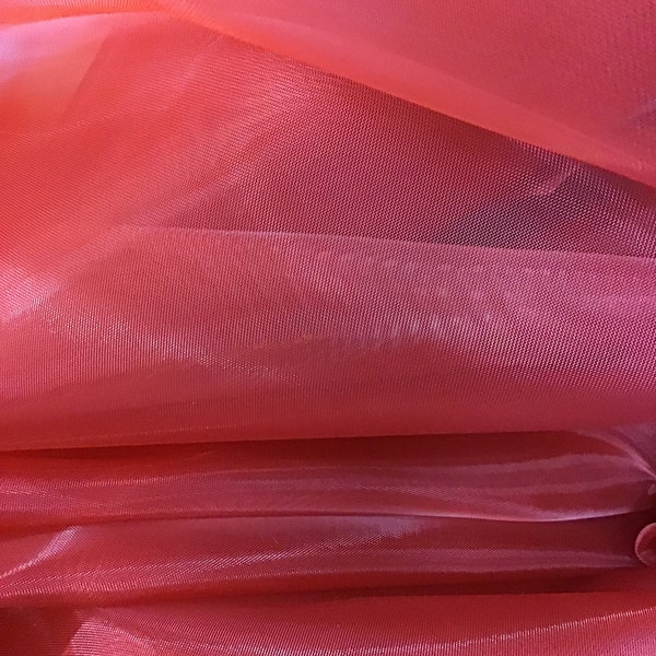 Valentine’s red nylon horsehair heavy organdy great for dress skirt shirt bags door cover and much more made in ITALY