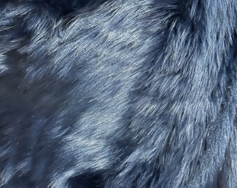 Navy Faux FAKE FUR Great for Jacket Dress Pillow and Much More