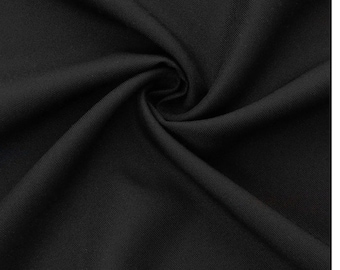 Designer Italian super quality jet black wool gabardine by DKNY  great fabrics for evening dress jacket suit made in iatly