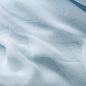 Babe blue 100% silk chiffon great fabric for dress prom evening dress jacket skirt  shirt caftan lame shade and more made in ITALY