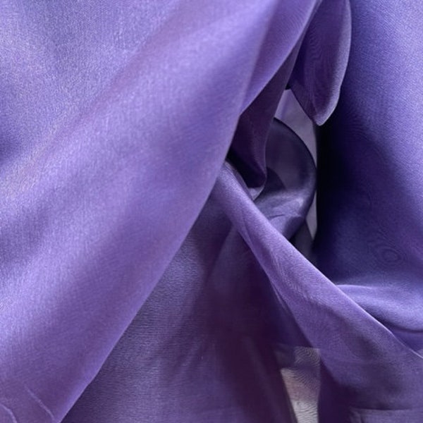 Designer Italian super quality 100% silk organza purple great fabrics for evening dress jacket suit and much more made in Italy