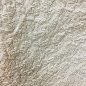 Cream abstract popcorn Mikado brocade flower design great for wedding dress prom table cover and more made in ITALY