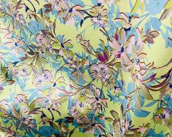 Hawaiian Mikado print brocade great for dress skirt pants shirt table cover and more made in ITALY