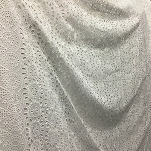100% cotton lace embroidery eyelet great for summer dress skirt shirt table cover and more made in Egypt