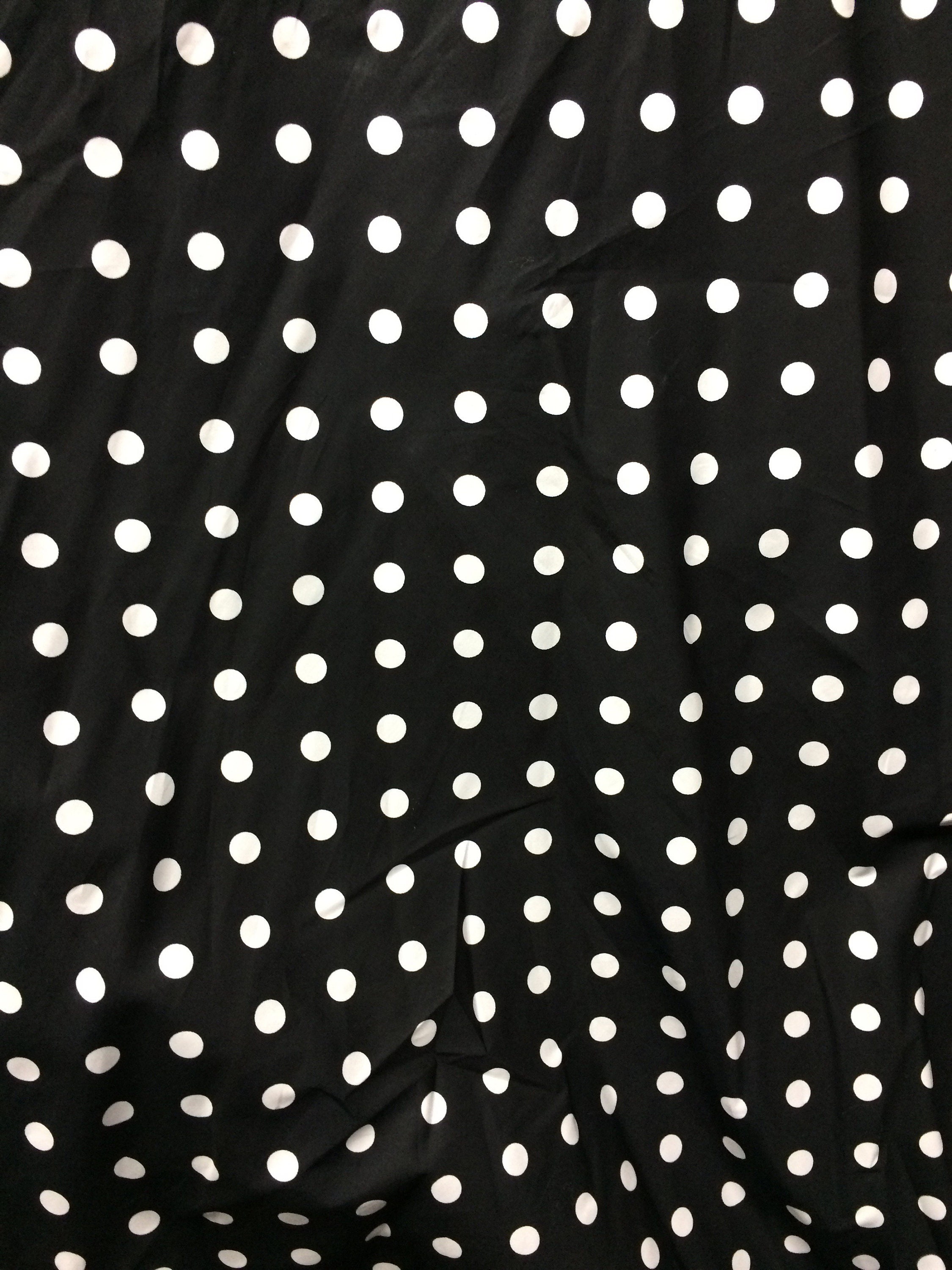 Japanese Cotton Fabric: Black & White Polka Dot, Dressmaking