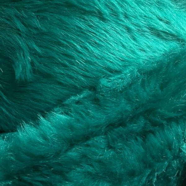 teal green faux FAKE FUR great for jacket dress pillow and much more