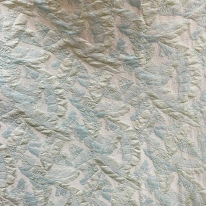 Sage green flowers Mikado brocade flower design great for wedding dress prom table cover and more made in ITALY