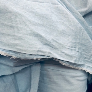 Washed light Blue stretch chambray  denim 6 once  by DKNY  great fabrics for dress jacket suit made in iatly