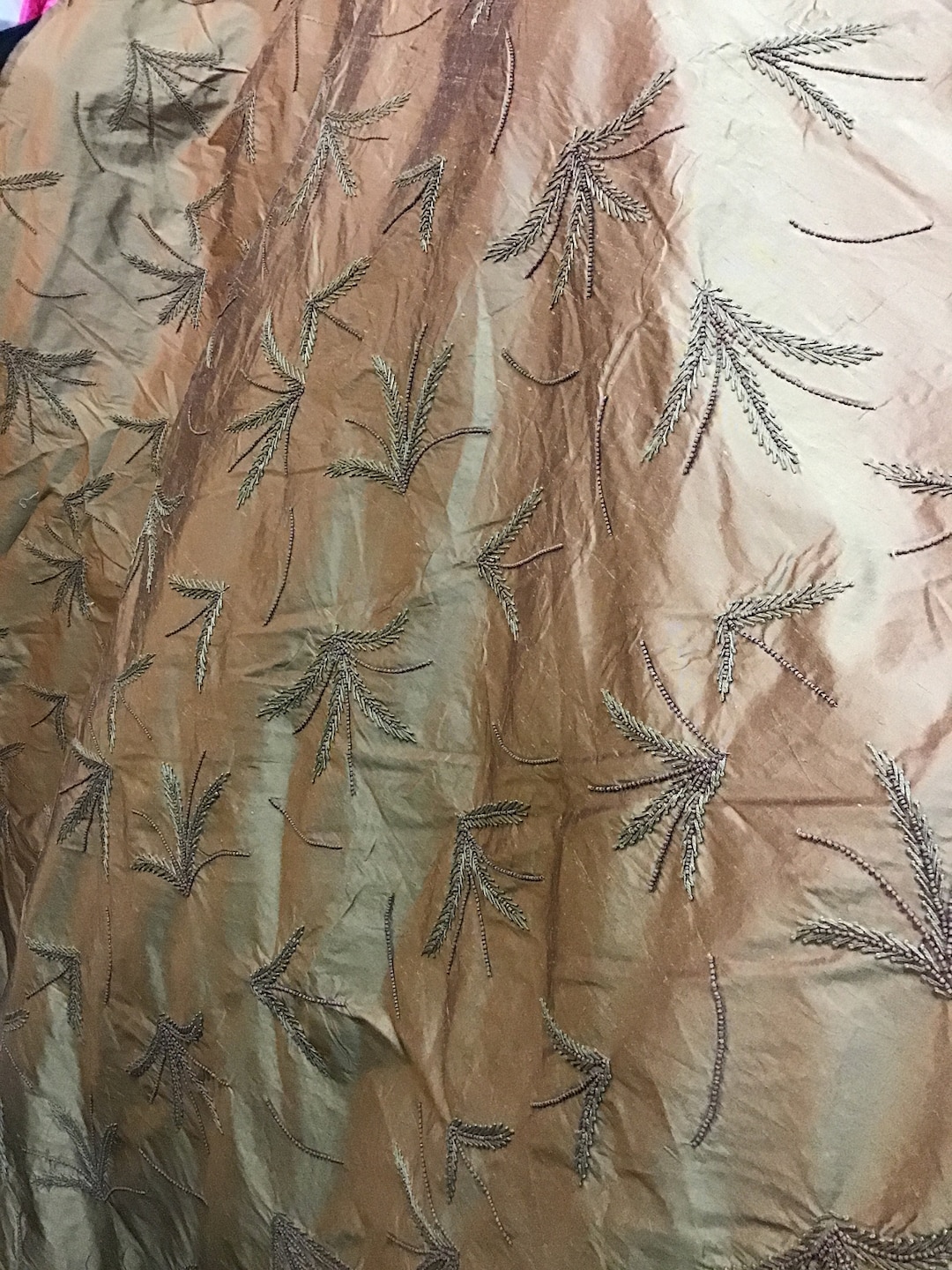 Embroidered Dupioni Silk MED-173/3 Fabric