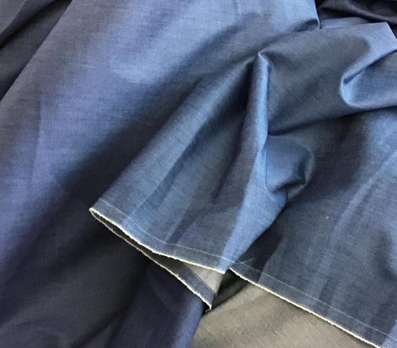 Washed medium Blue  chambray  denim 6 once  by DKNY  great fabrics for dress jacket suit made in Italy