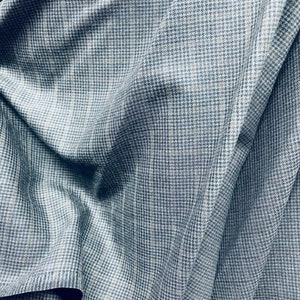glen plaid super 120 quality blue gray wool  gabardine  by DKNY  great fabrics for evening dress jacket suit made in iatly