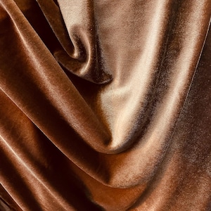 Brown stretch velvet 4way  great fabrics for dress jacket skirt and more made in ITALY
