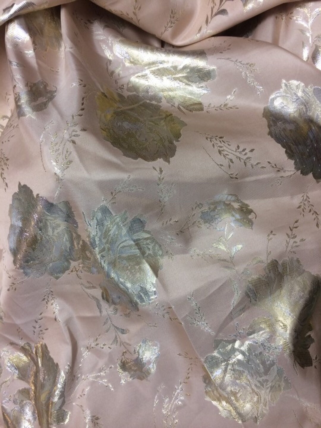 Roes Gold on Gold Flower Jacquard Mikado Brocade Great for Dress Prom ...